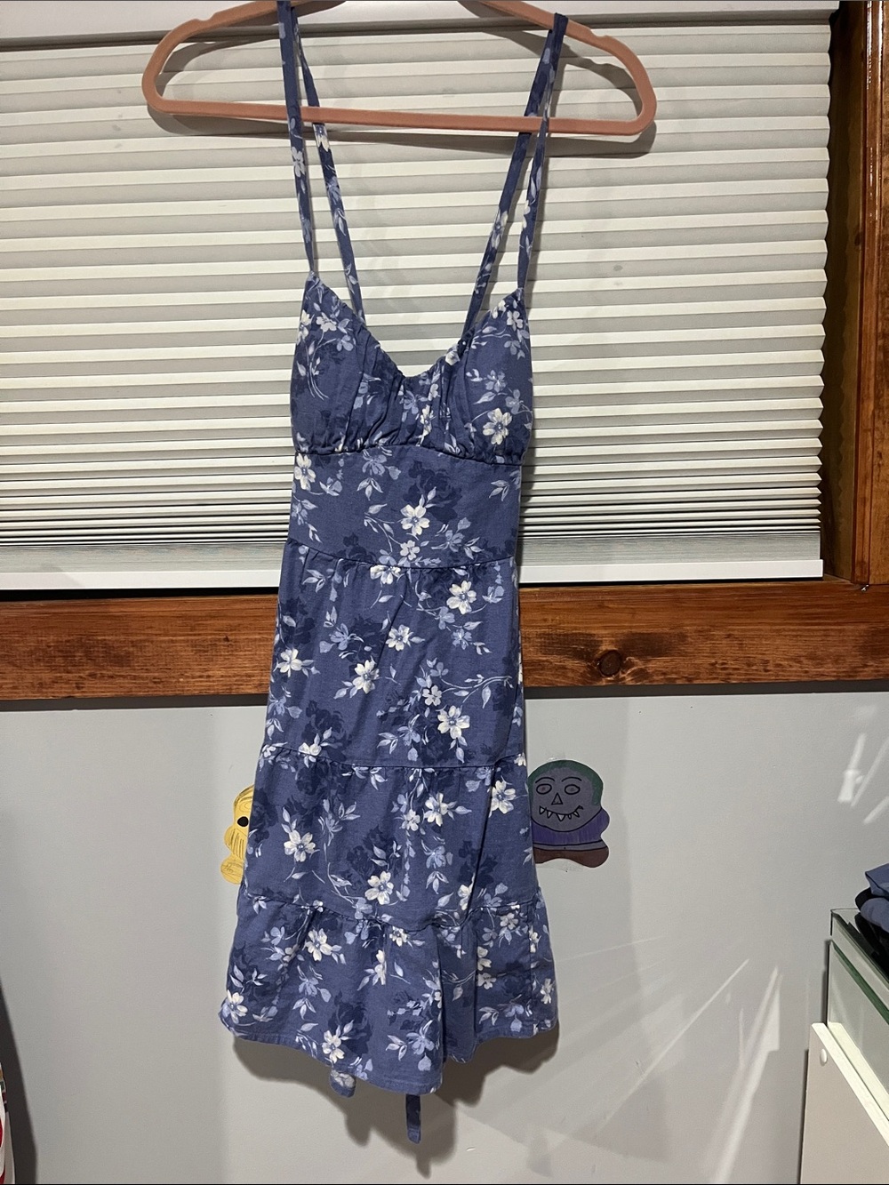 Blue Floral Spaghetti-Strap Sundress